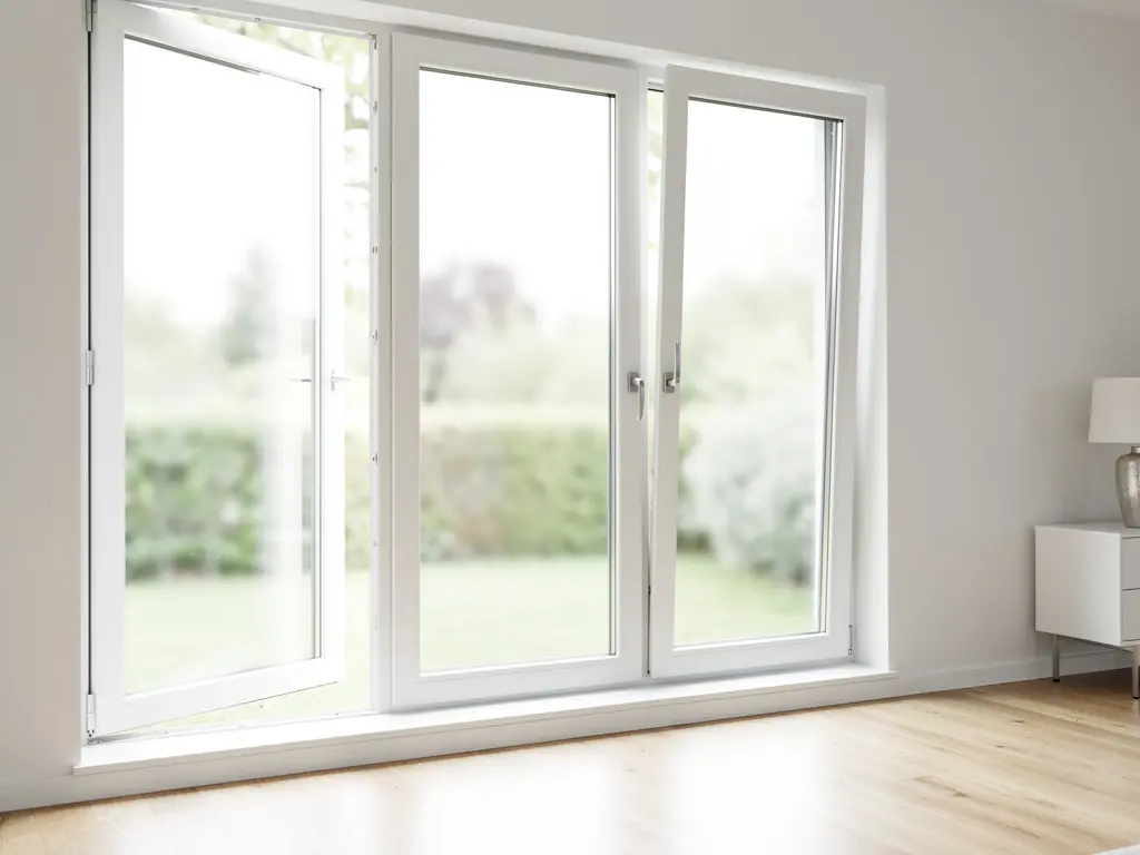Fenêtres à triple vitrage montées dans une habitation moderne